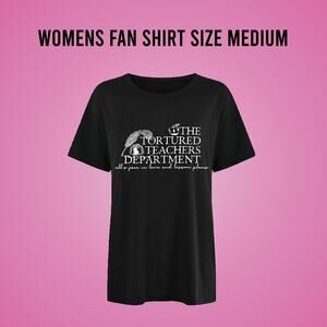 New Tortured Teachers Department Swiftie Fan T-Shirt Black Size Medium